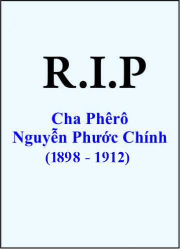 Cha Phêrô NGUYỄN PHƯỚC CHÍNH (1898 - 1912)