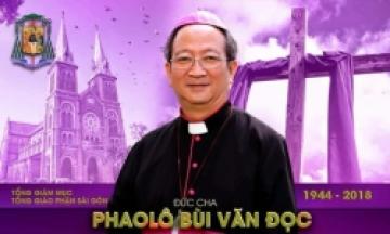 Thông báo: Lễ giỗ một trăm ngày Đức Cố Tổng Giám mục Phaolô Bùi Văn Đọc